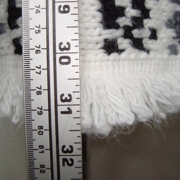 COCOGIO Wool Blend Fringed Poncho Cardigan Sweater Aztec Inspired Made in Italy - Picture 5 of 9